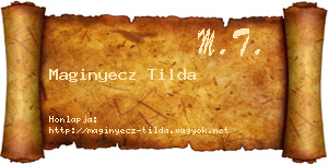 Maginyecz Tilda névjegykártya
